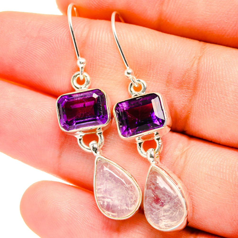 Rainbow Moonstone Earrings handcrafted by Anasilvercos - EARR421652