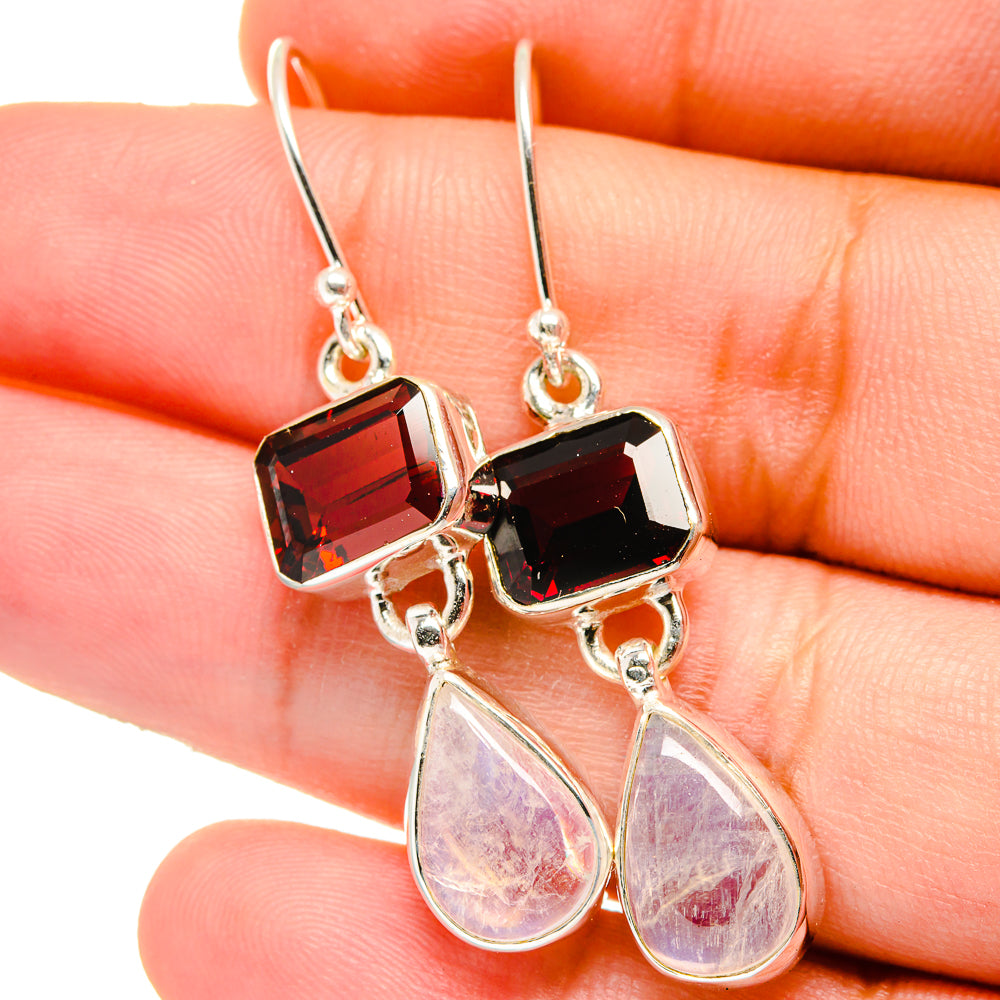 Rainbow Moonstone Earrings handcrafted by Anasilvercos - EARR421654