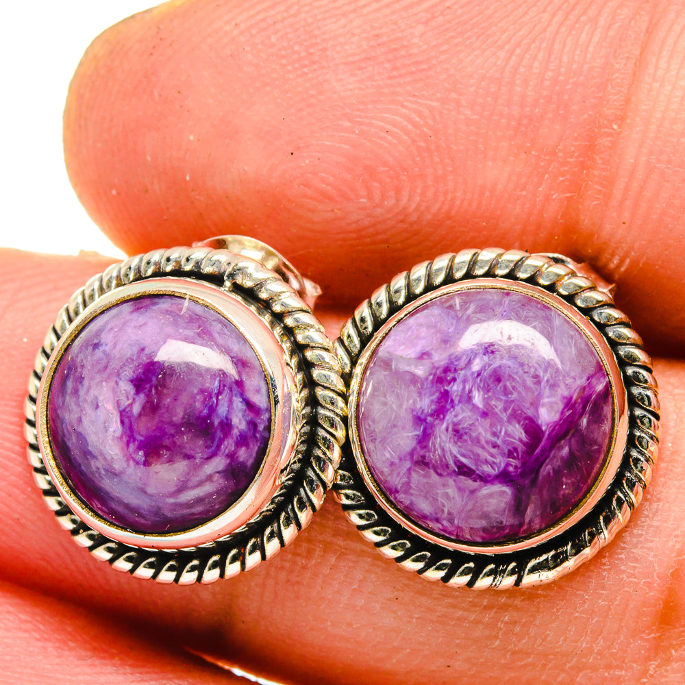Charoite Earrings handcrafted by Anasilvercos - EARR421663