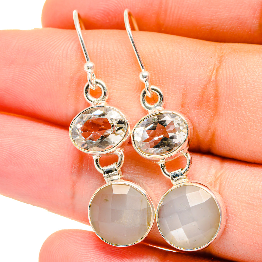 Rainbow Moonstone Earrings handcrafted by Anasilvercos - EARR421670
