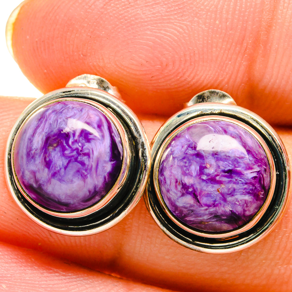 Charoite Earrings handcrafted by Anasilvercos - EARR421713