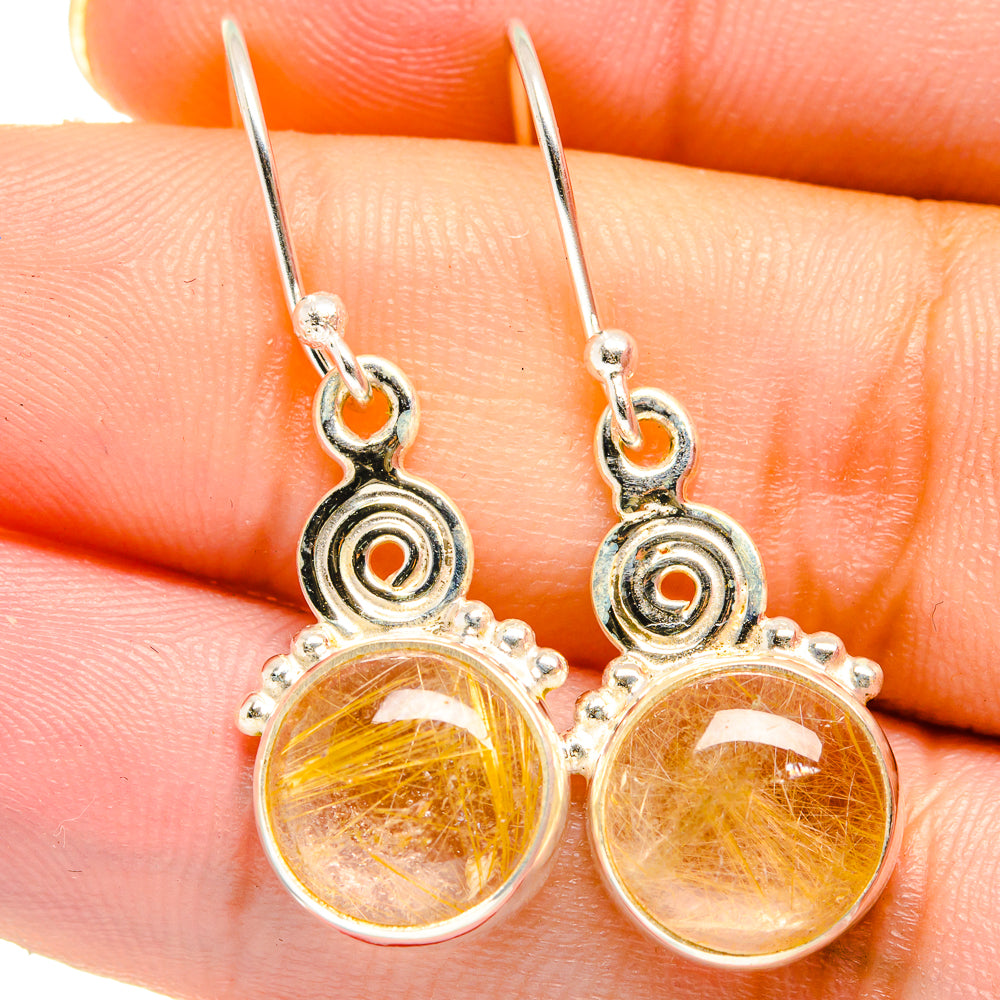 Rutilated Quartz Earrings handcrafted by Anasilvercos - EARR421716