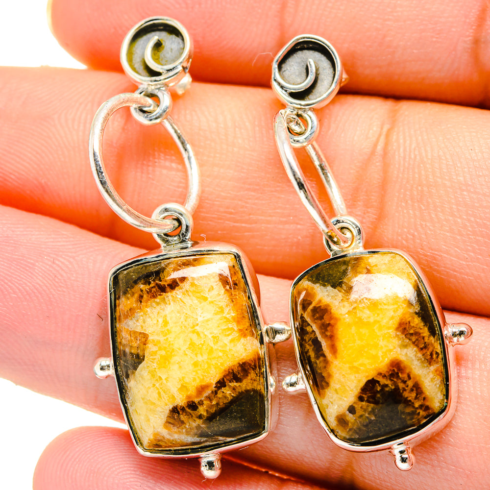 Septarian Nodule Earrings handcrafted by Anasilvercos - EARR421723