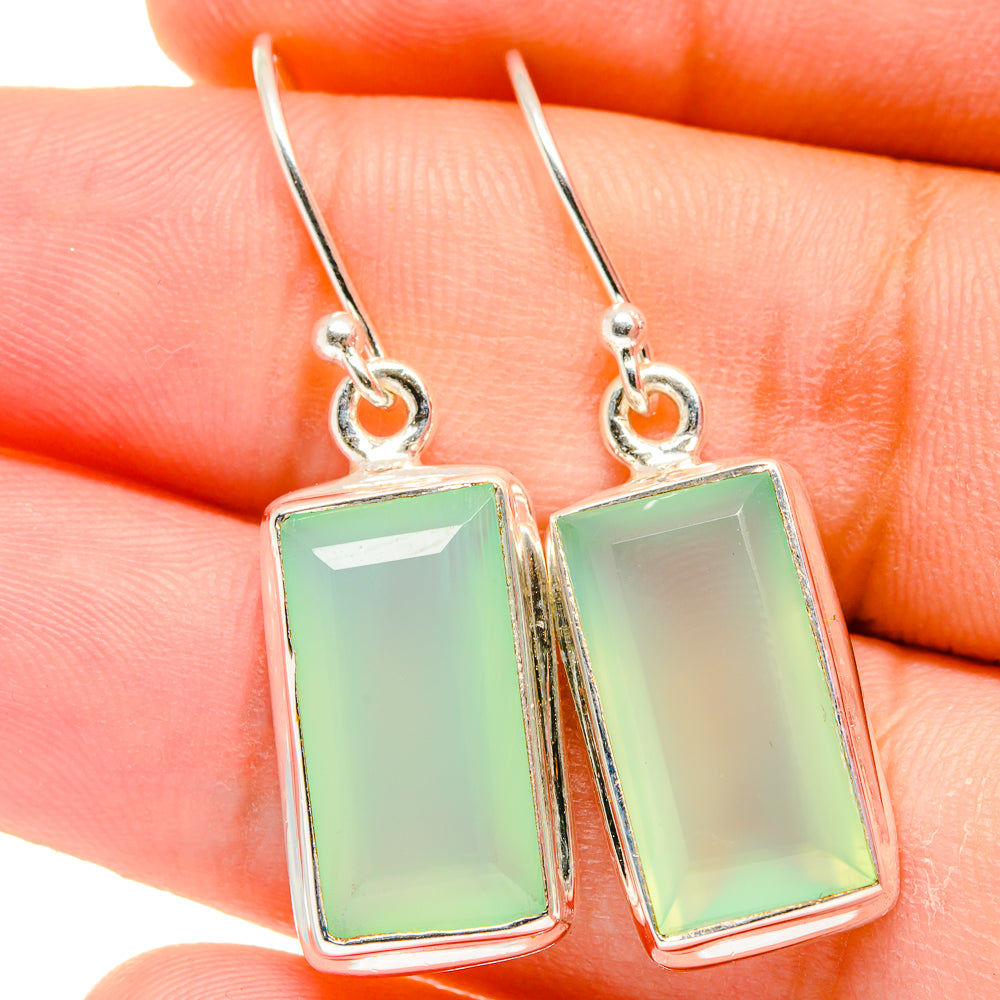 Aqua Chalcedony Earrings handcrafted by Anasilvercos - EARR421768