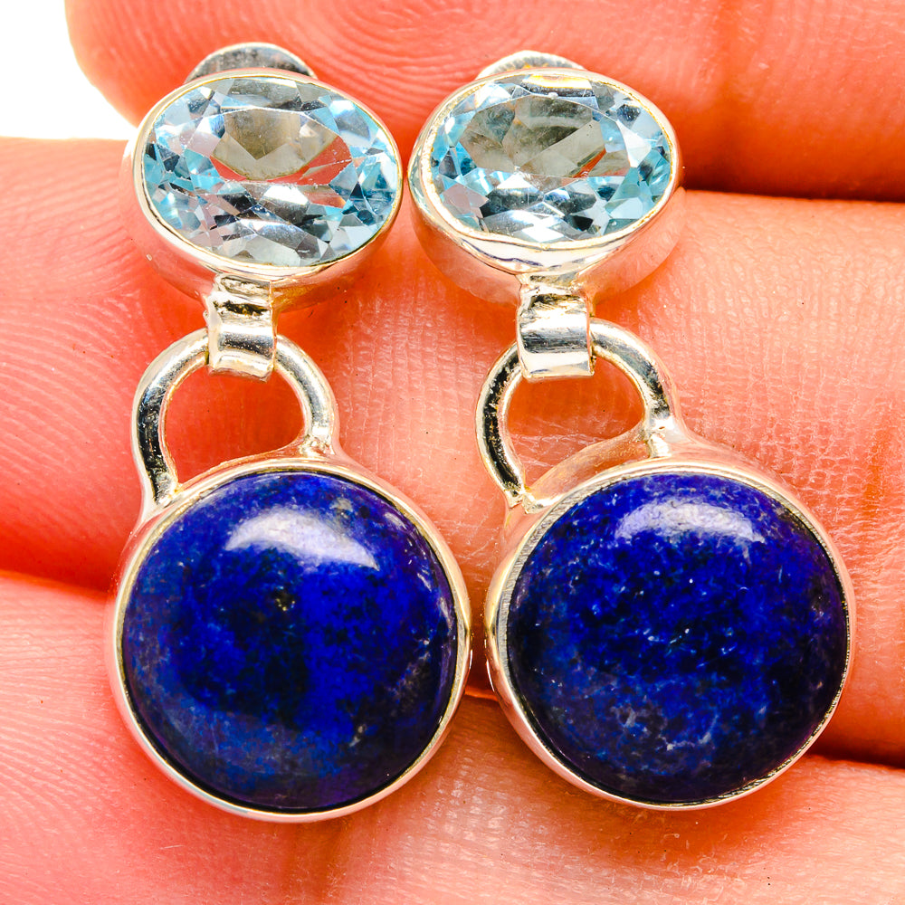 Lapis Lazuli Earrings handcrafted by Anasilvercos - EARR421789