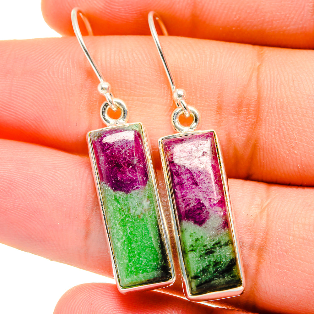 Ruby Zoisite Earrings handcrafted by Anasilvercos - EARR421834