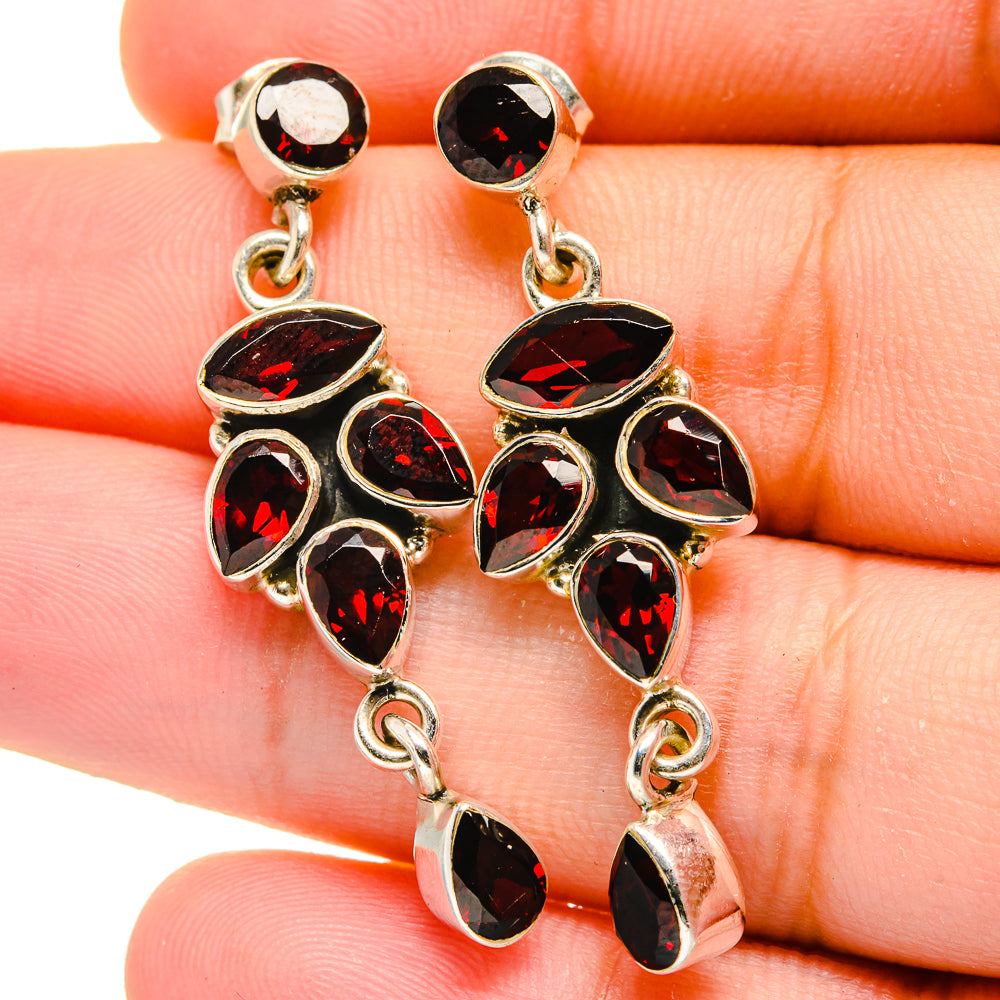 Garnet Earrings handcrafted by Anasilvercos - EARR421835
