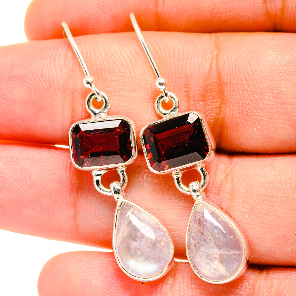 Rainbow Moonstone Earrings handcrafted by Anasilvercos - EARR421848