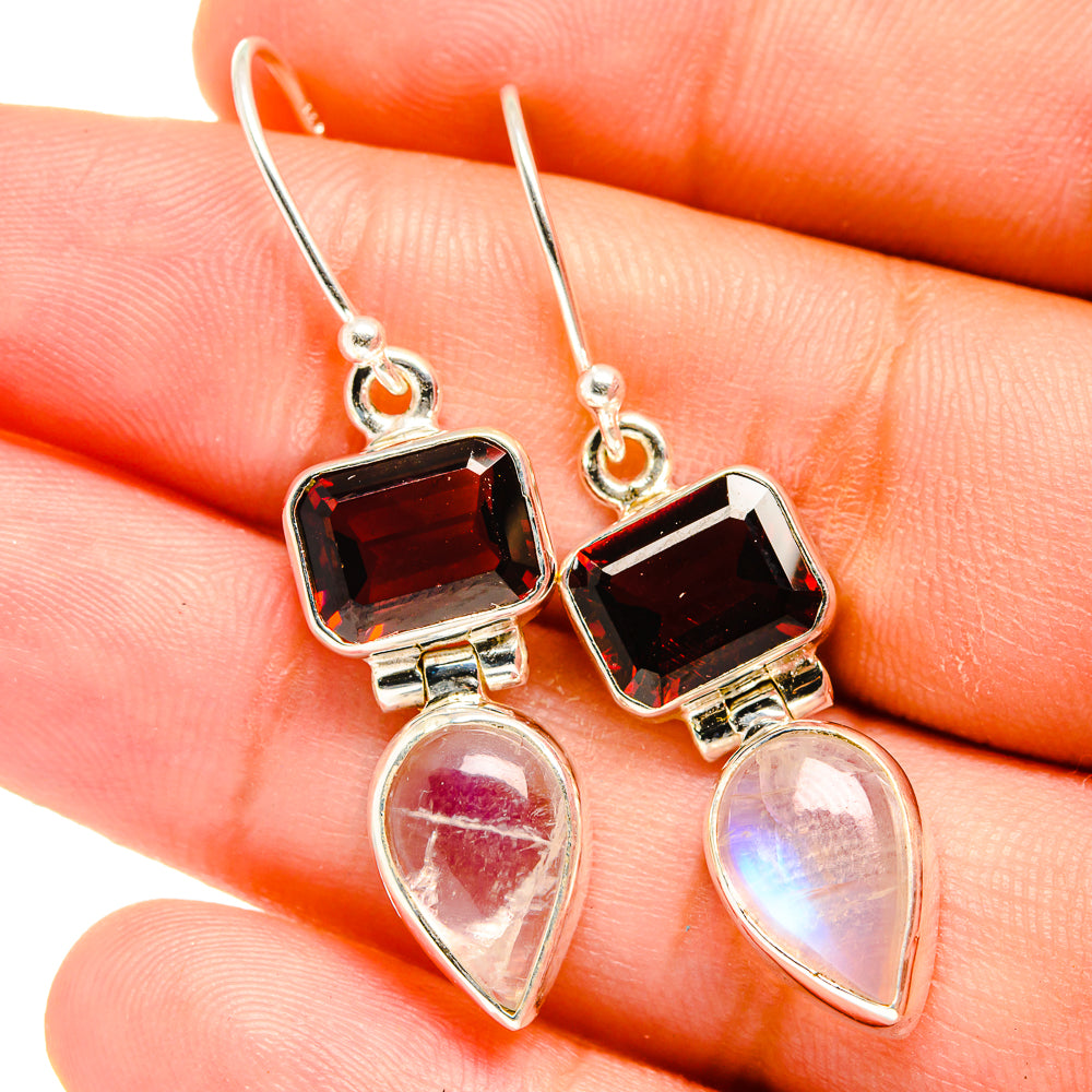 Rainbow Moonstone Earrings handcrafted by Anasilvercos - EARR421852