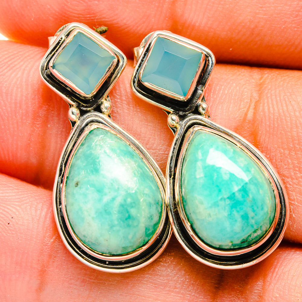 Amazonite Earrings handcrafted by Anasilvercos - EARR421862