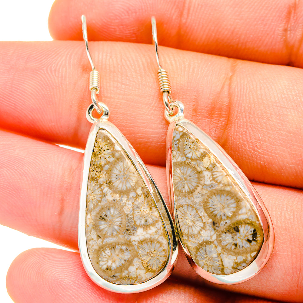 Fossil Coral Earrings handcrafted by Anasilvercos - EARR421878