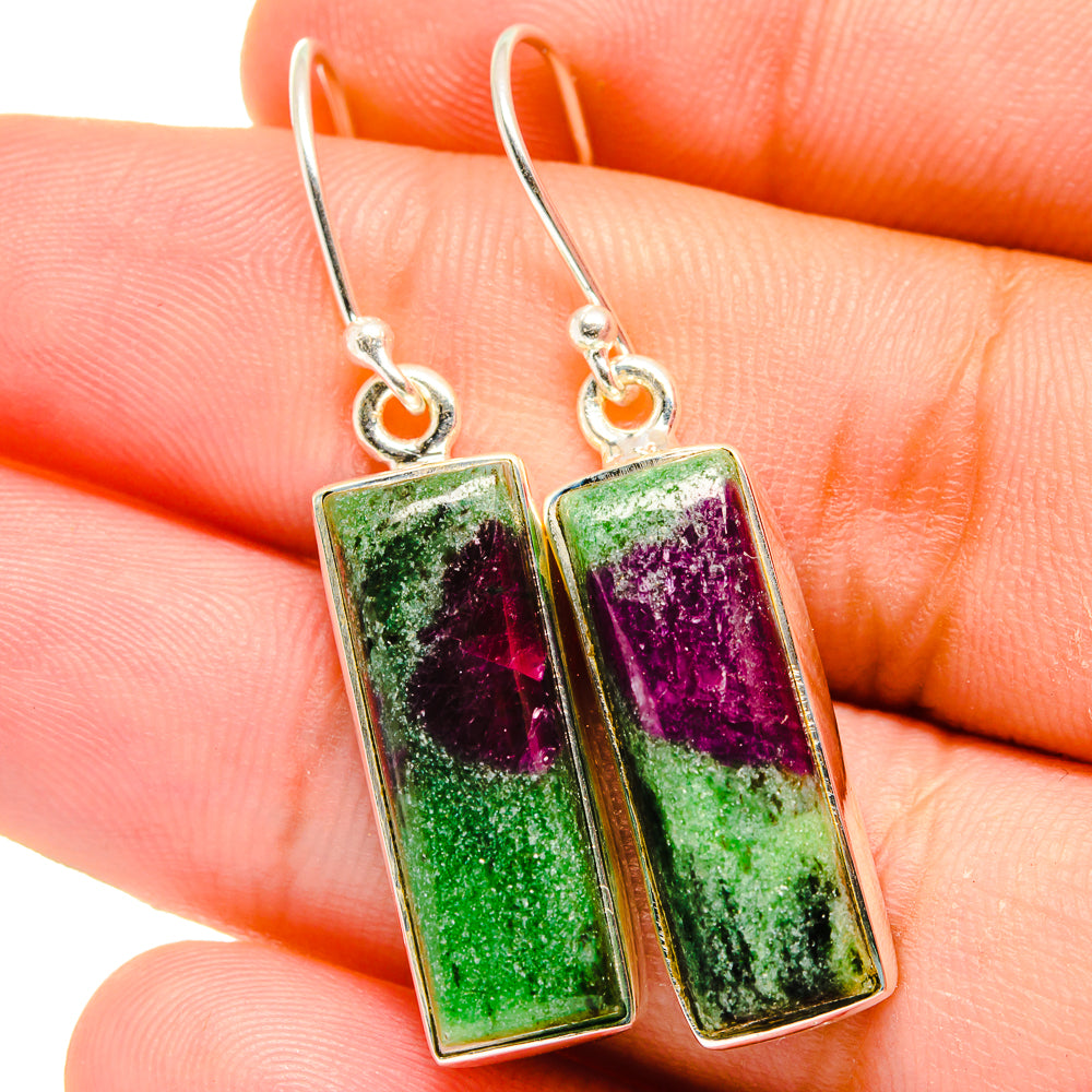 Ruby Zoisite Earrings handcrafted by Anasilvercos - EARR421894
