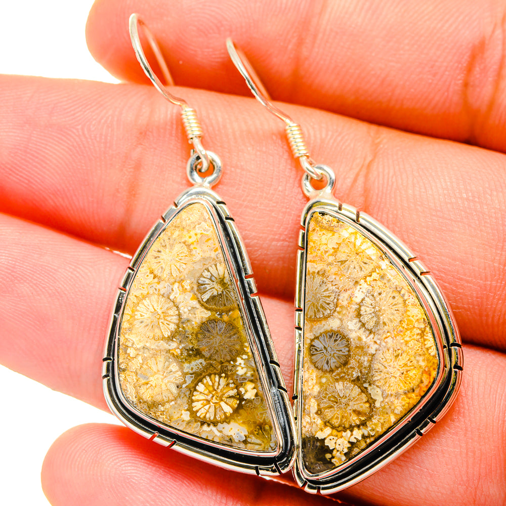 Fossil Coral Earrings handcrafted by Anasilvercos - EARR421905