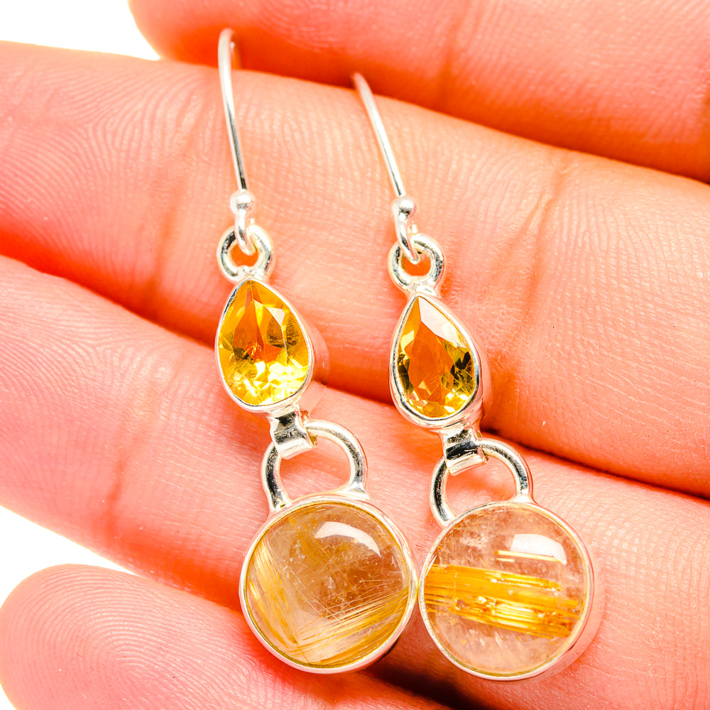 Rutilated Quartz Earrings handcrafted by Anasilvercos - EARR421942