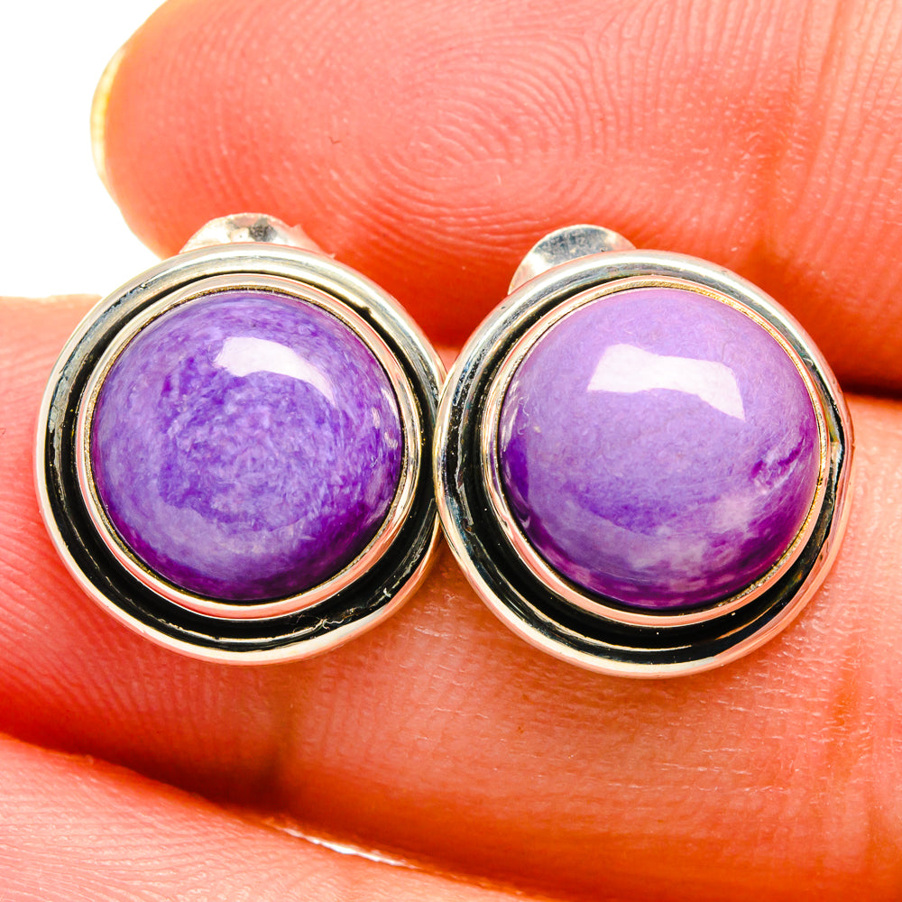 Charoite Earrings handcrafted by Anasilvercos - EARR421954