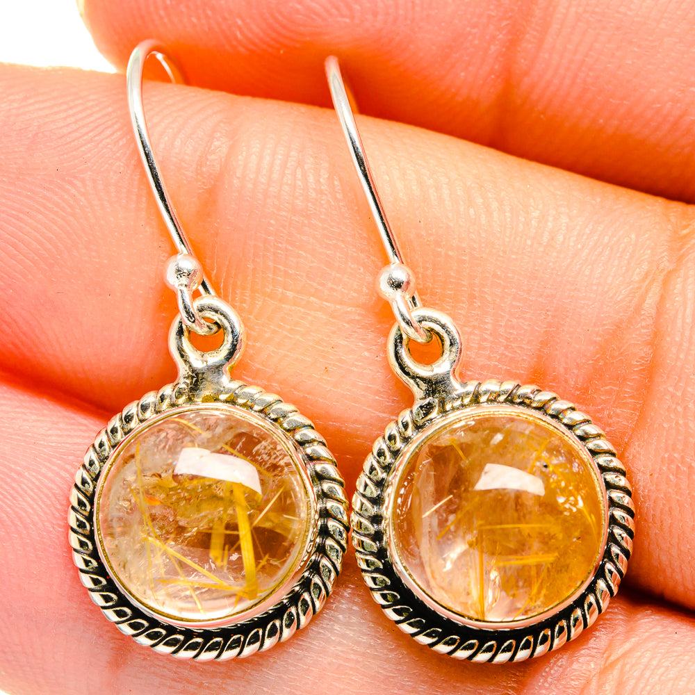 Rutilated Quartz Earrings handcrafted by Anasilvercos - EARR421981