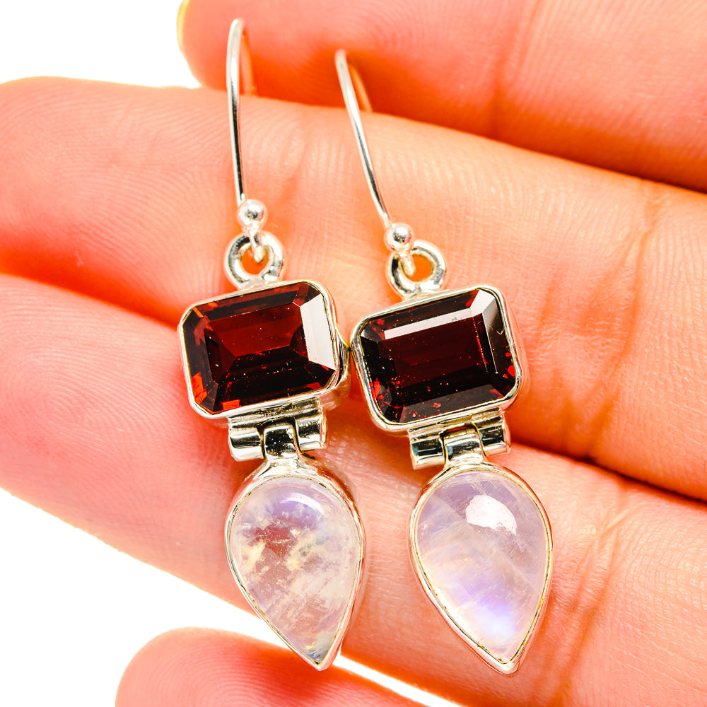 Rainbow Moonstone Earrings handcrafted by Anasilvercos - EARR421986