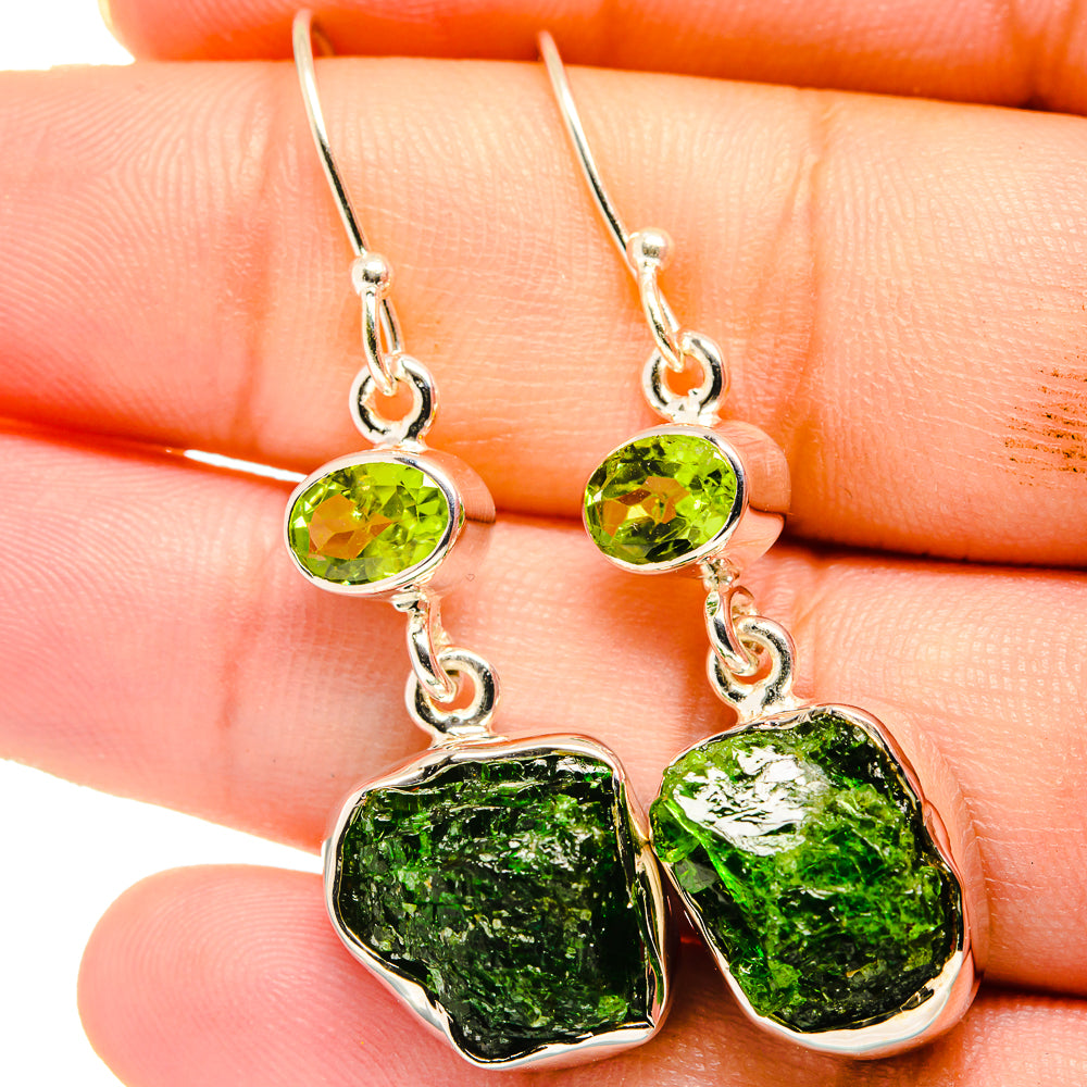 Chrome Diopside Earrings handcrafted by Anasilvercos - EARR421989