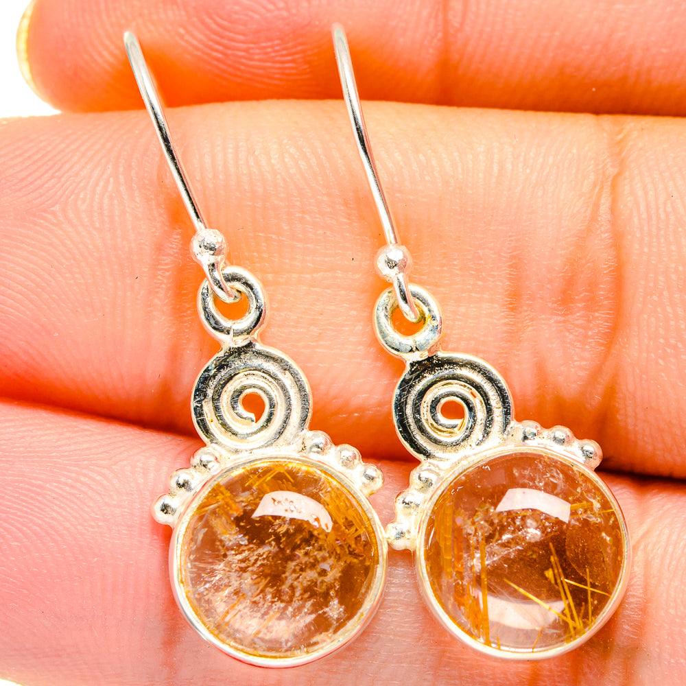 Rutilated Quartz Earrings handcrafted by Anasilvercos - EARR422001
