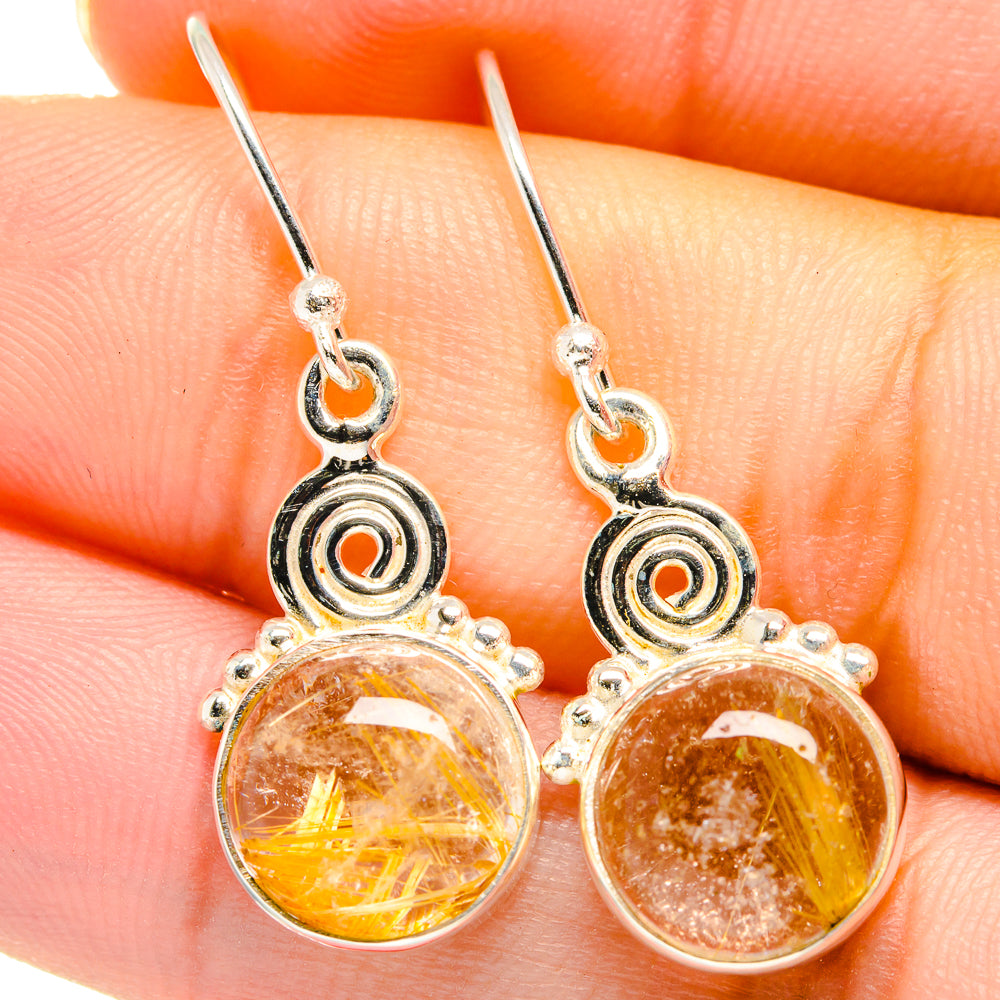 Rutilated Quartz Earrings handcrafted by Anasilvercos - EARR422012