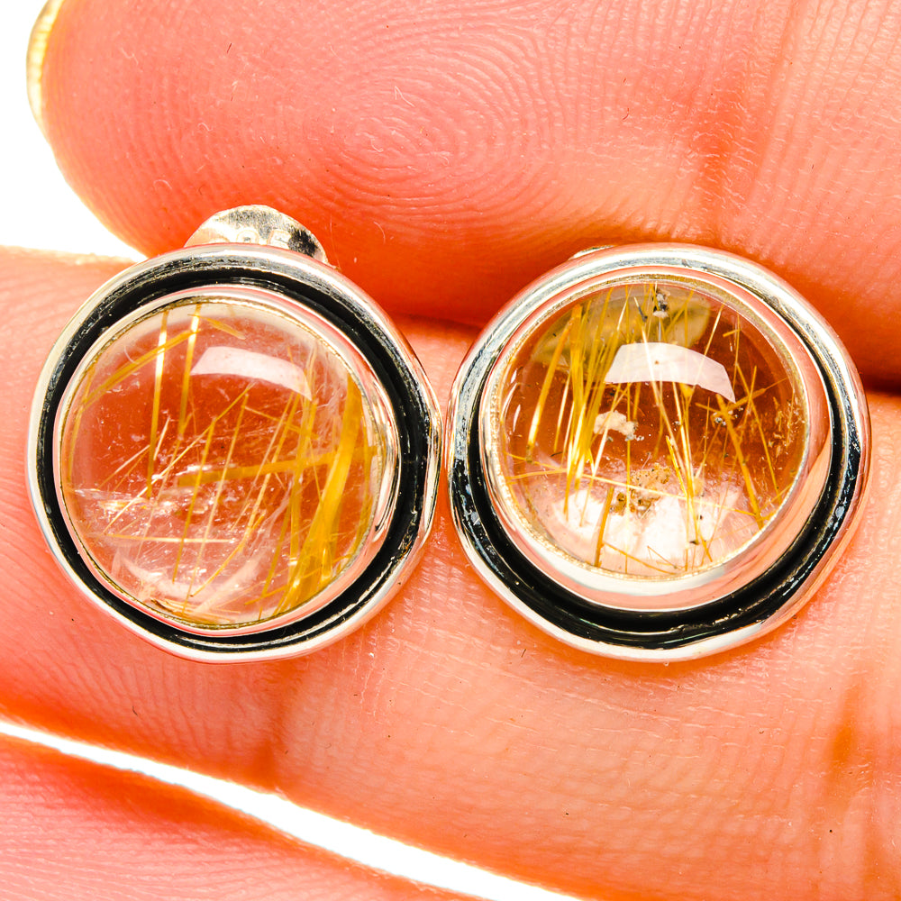Rutilated Quartz Earrings handcrafted by Anasilvercos - EARR422017