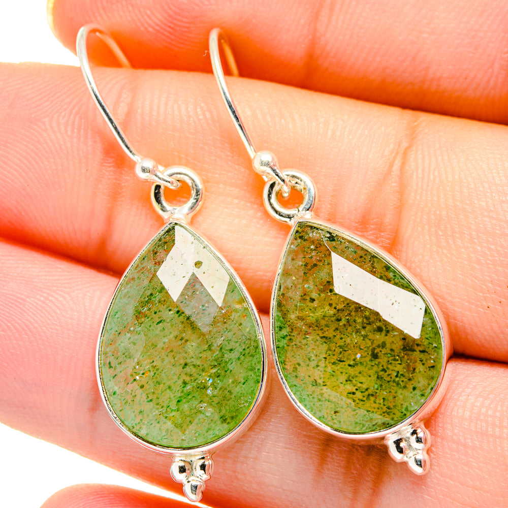 Green Aventurine Earrings handcrafted by Anasilvercos - EARR422026