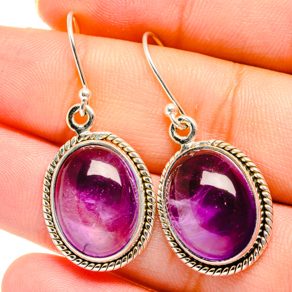 Amethyst Earrings handcrafted by Anasilvercos - EARR422073
