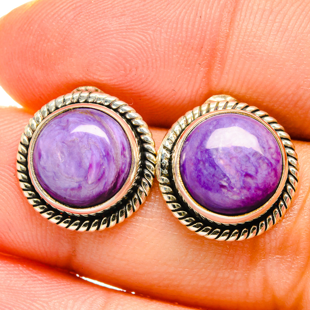 Charoite Earrings handcrafted by Anasilvercos - EARR422078