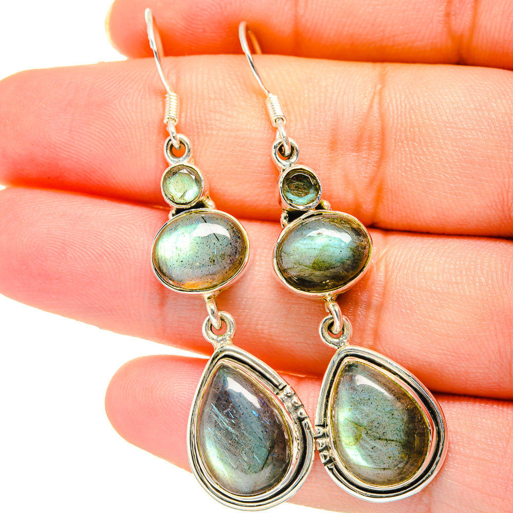 Labradorite Earrings handcrafted by Anasilvercos - EARR422104