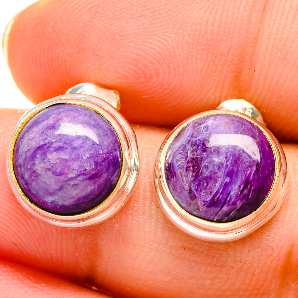 Charoite Earrings handcrafted by Anasilvercos - EARR422130