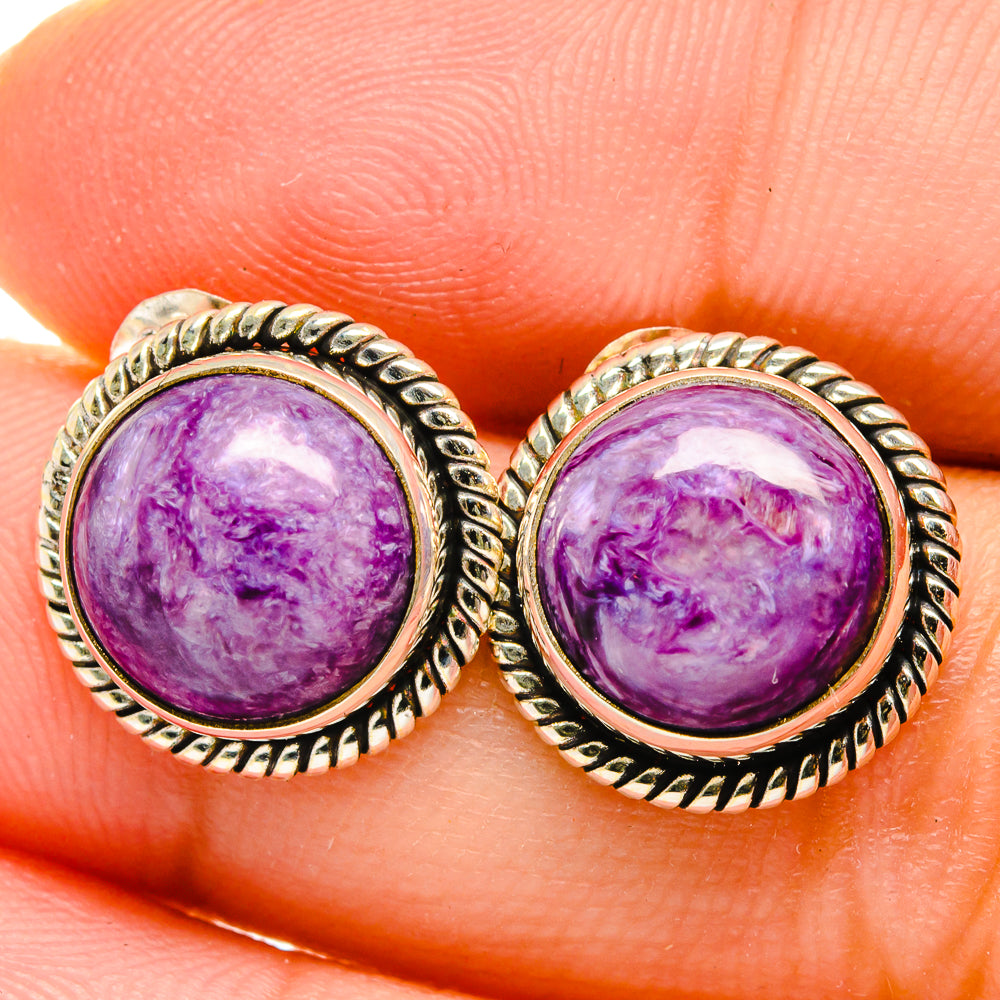 Charoite Earrings handcrafted by Anasilvercos - EARR422137