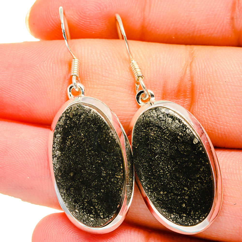 Pyrite Agate Earrings handcrafted by Anasilvercos - EARR422138
