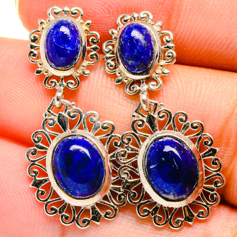 Lapis Lazuli Earrings handcrafted by Anasilvercos - EARR422139