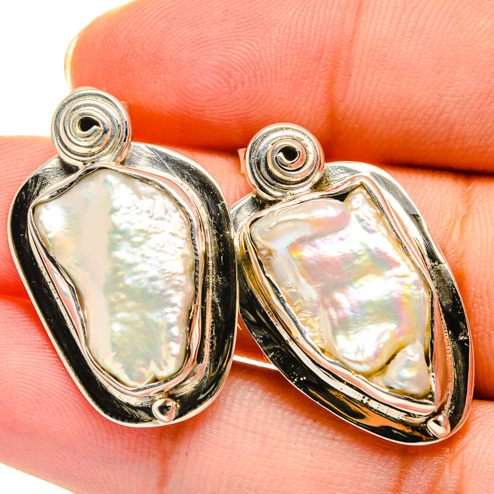 Mother Of Pearl Earrings handcrafted by Anasilvercos - EARR422152