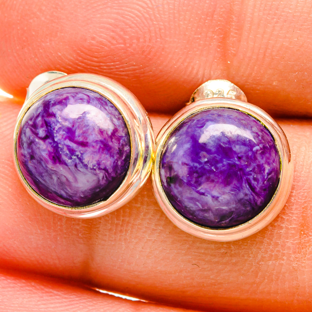 Charoite Earrings handcrafted by Anasilvercos - EARR422175