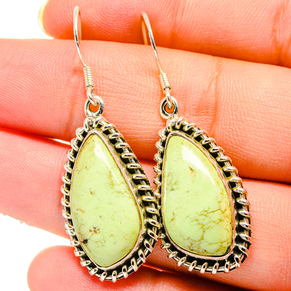 Lemon Chrysoprase Earrings handcrafted by Anasilvercos - EARR422194