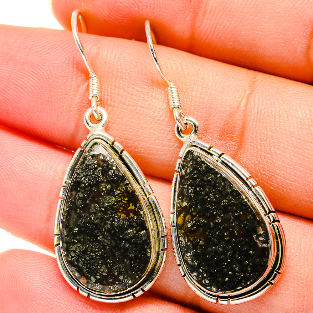 Pyrite Agate Earrings handcrafted by Anasilvercos - EARR422198