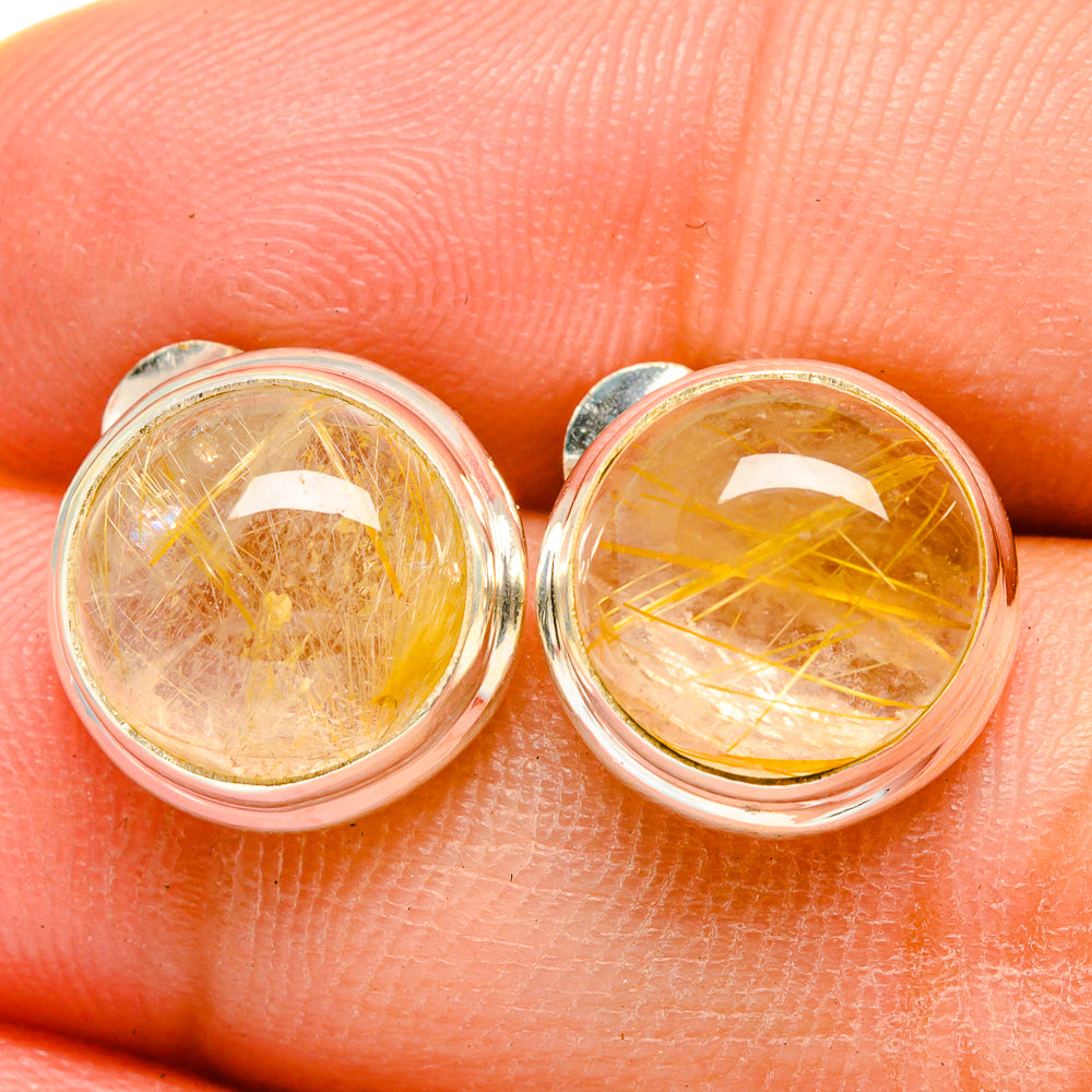 Rutilated Quartz Earrings handcrafted by Anasilvercos - EARR422216