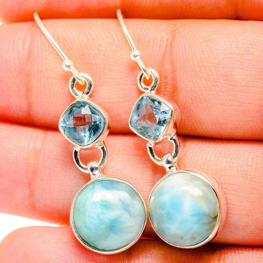 Larimar Earrings handcrafted by Anasilvercos - EARR422220