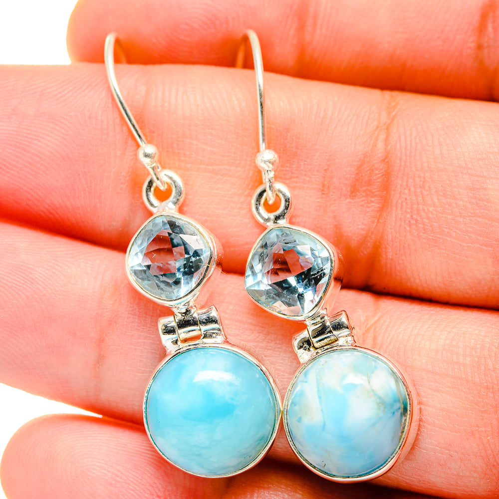 Larimar Earrings handcrafted by Anasilvercos - EARR422222