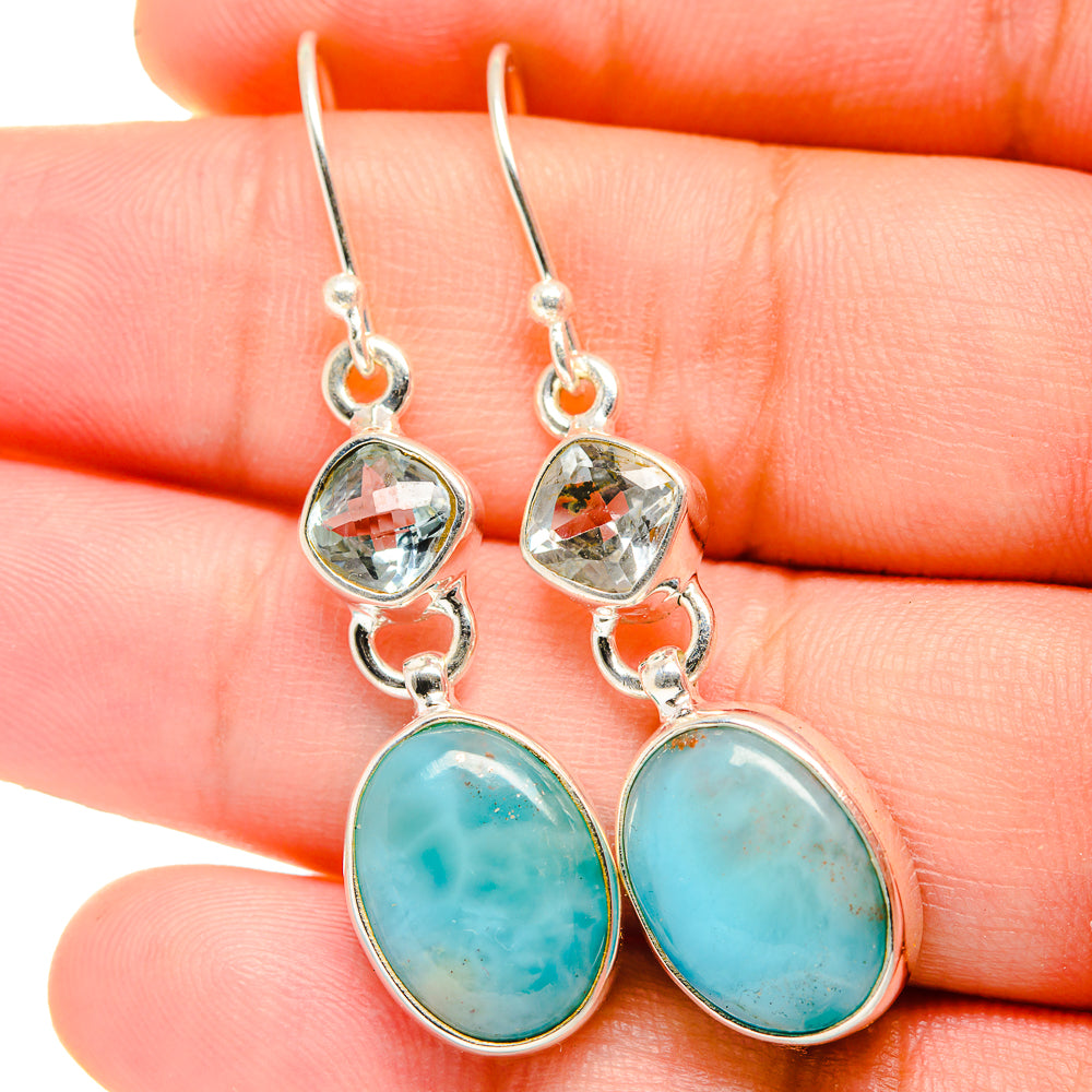 Larimar Earrings handcrafted by Anasilvercos - EARR422227