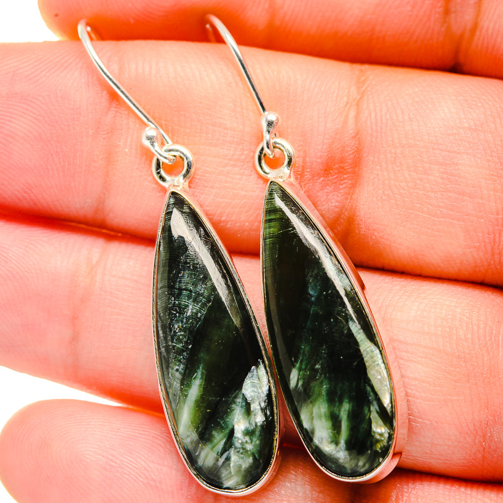 Seraphinite Earrings handcrafted by Anasilvercos - EARR422230