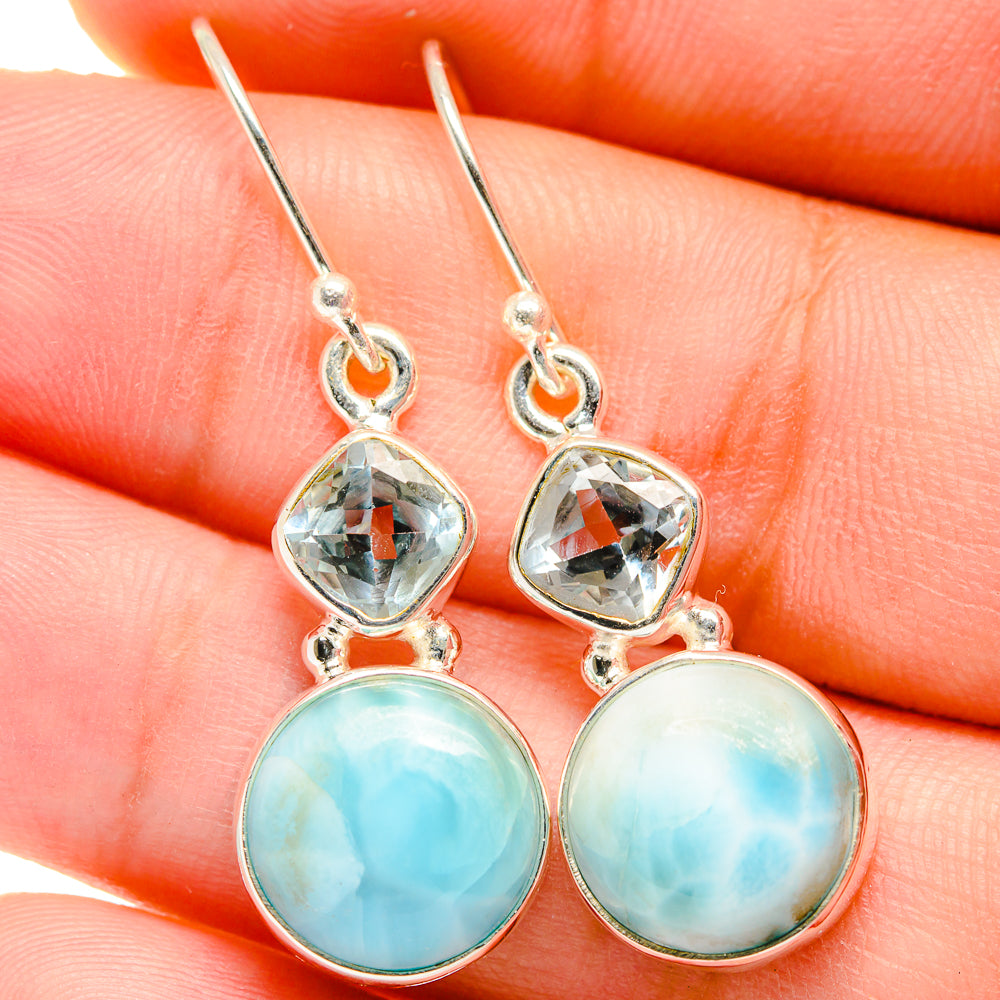 Larimar Earrings handcrafted by Anasilvercos - EARR422232