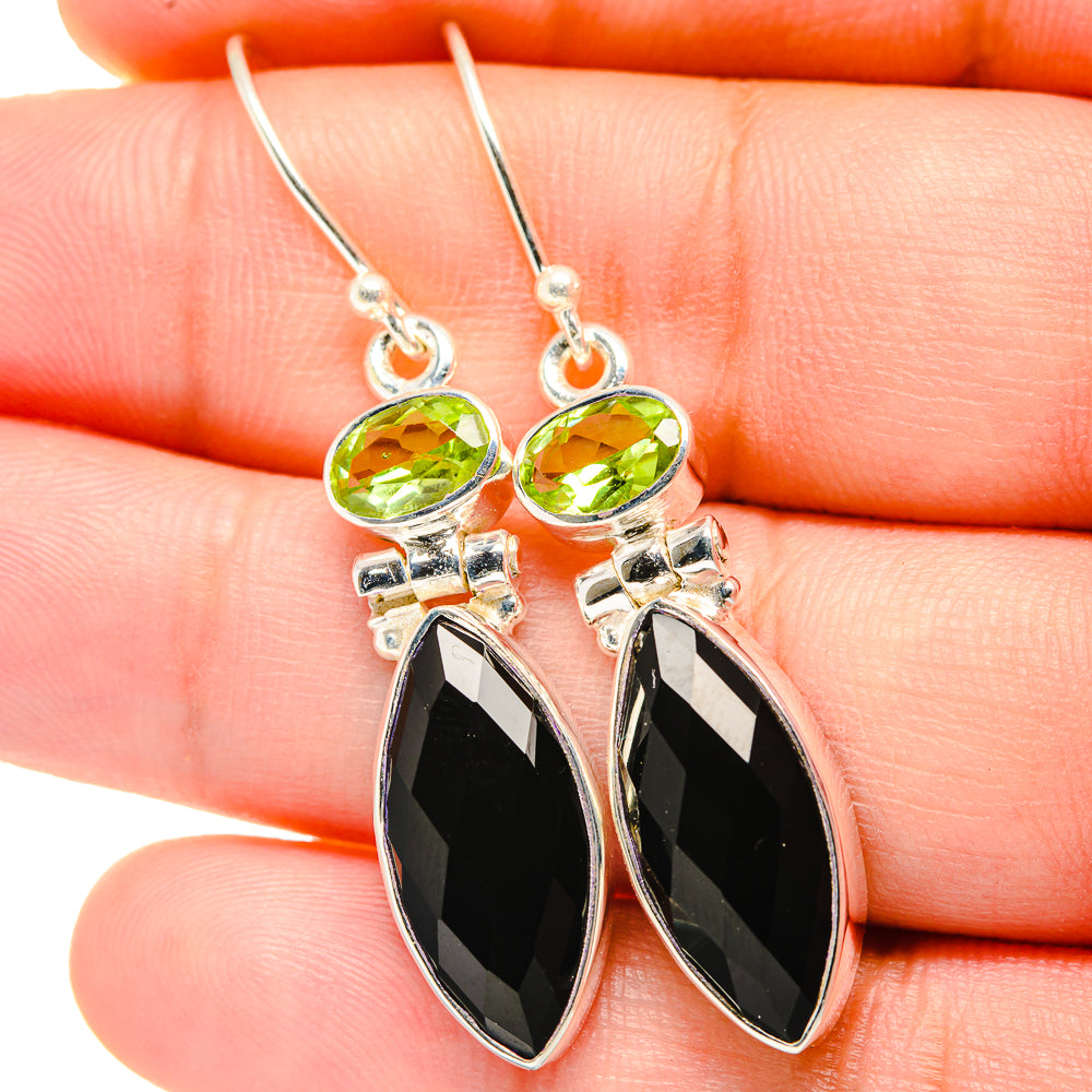 Black Onyx Earrings handcrafted by Anasilvercos - EARR422237