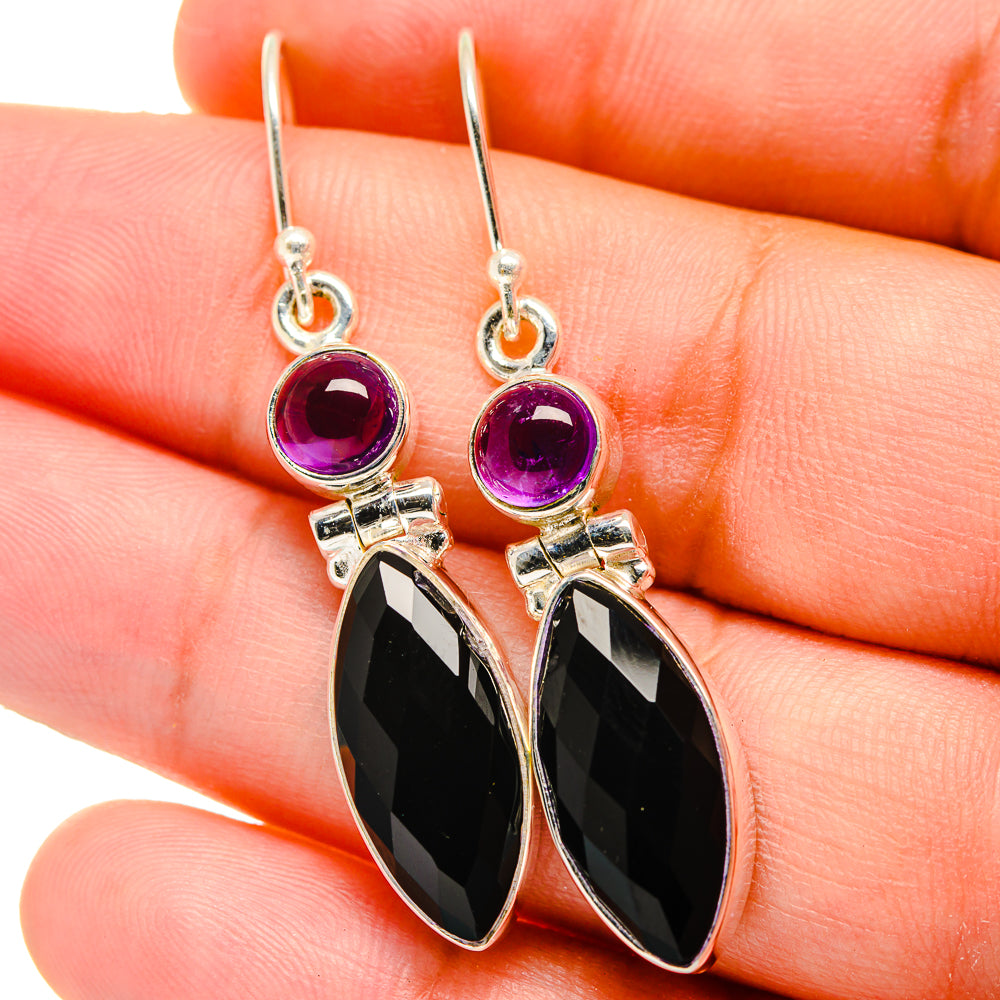 Black Onyx Earrings handcrafted by Anasilvercos - EARR422239
