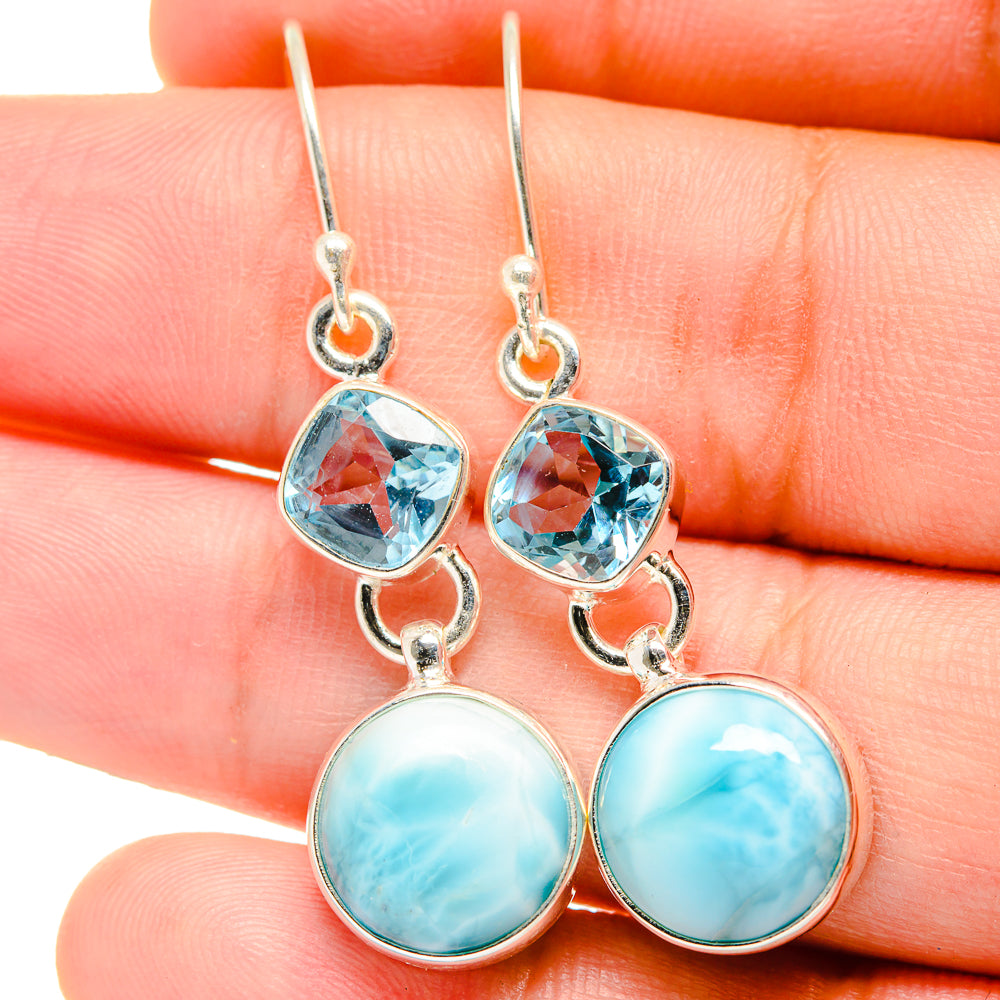 Larimar Earrings handcrafted by Anasilvercos - EARR422240