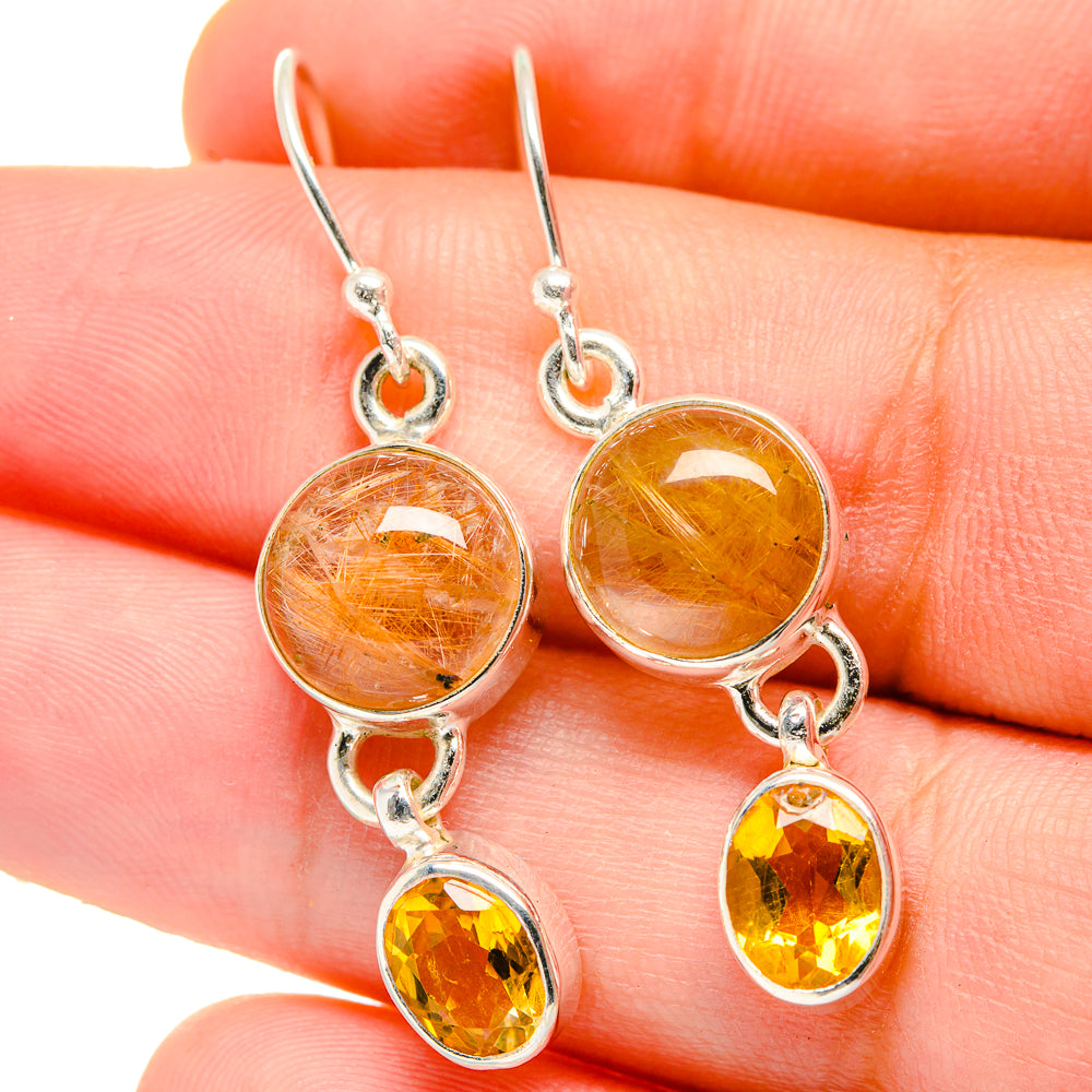 Rutilated Quartz Earrings handcrafted by Anasilvercos - EARR422241