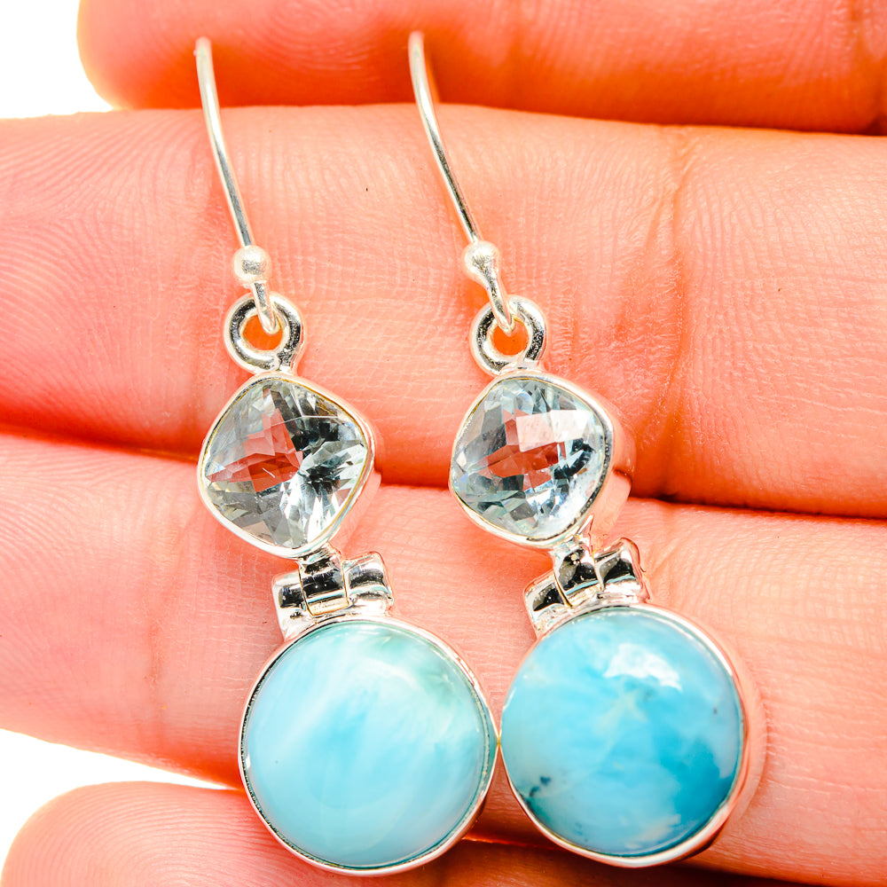 Larimar Earrings handcrafted by Anasilvercos - EARR422250