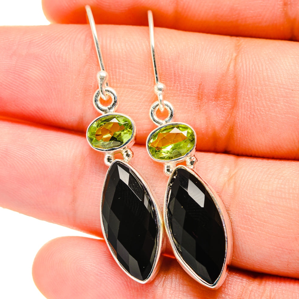 Black Onyx Earrings handcrafted by Anasilvercos - EARR422256