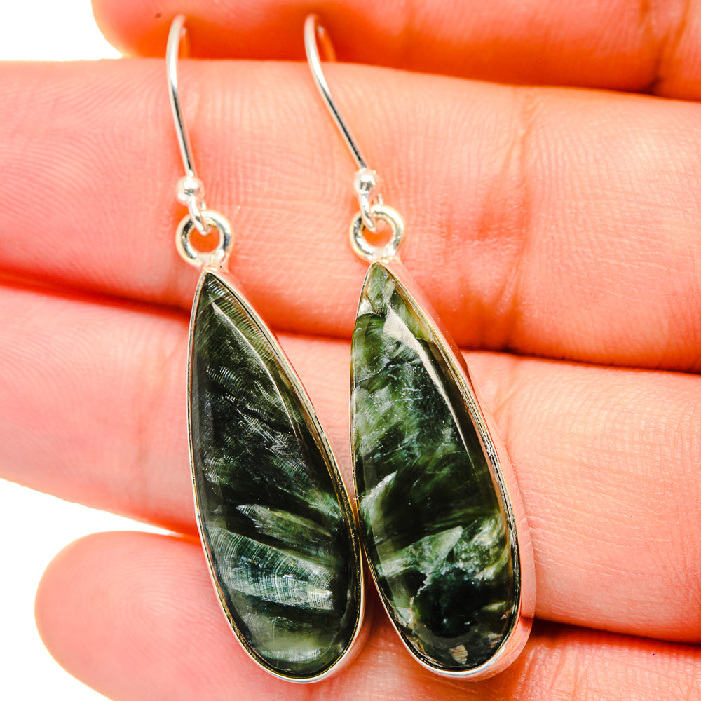 Seraphinite Earrings handcrafted by Anasilvercos - EARR422259